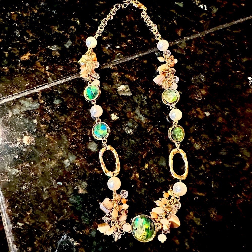 Elegant Vintage Opal and Pearl  Necklace